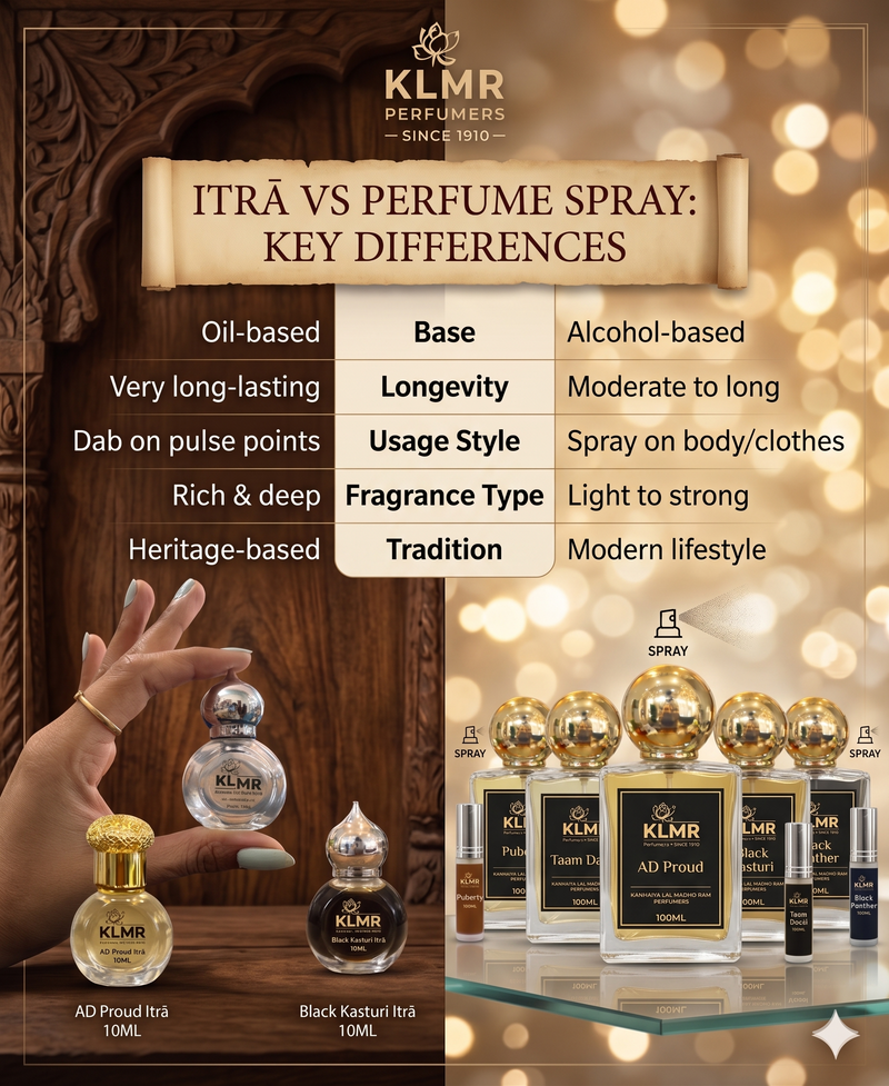Itrā vs Perfume Spray: Which One is Right for You? | KLMR Perfumers
